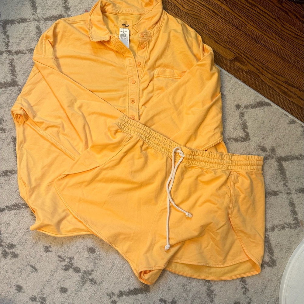Aerie Sunlit Button-Up Shirt & Shorts set